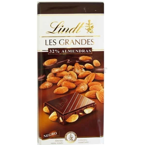 

Lindt Les Grandes Chocolate Dark 32% Almond Coklat Bar