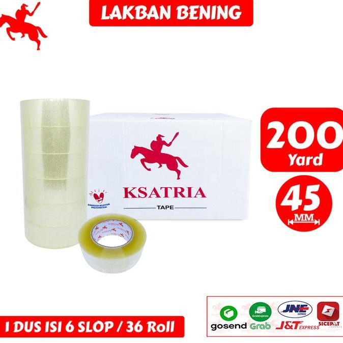 

LAKBAN OPP TAPE / LAKBAN BENING KSATRIA TAPE 200 YARD (1 DUS) ASLI