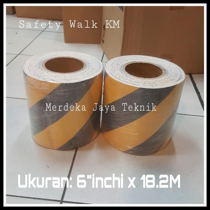 

LAKBAN ANTI SLIP KM YELLOW-BLCAK UKURAN 6"INCHI X 18.2M SAFETY WALK ASLI