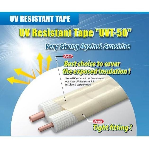 

DUCT TAPE AC INABA DENKO TAHAN UV UVT-50 ISOLASI LAKBAN AC ANTI UV ASLI