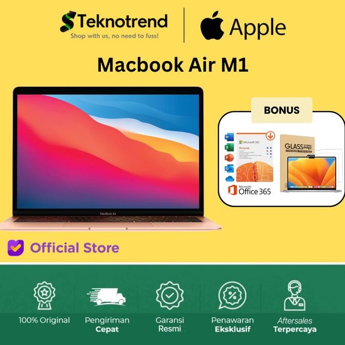 Macbook Air M1 Chip 8Gb 256Gb 512Gb Resmi Ibox