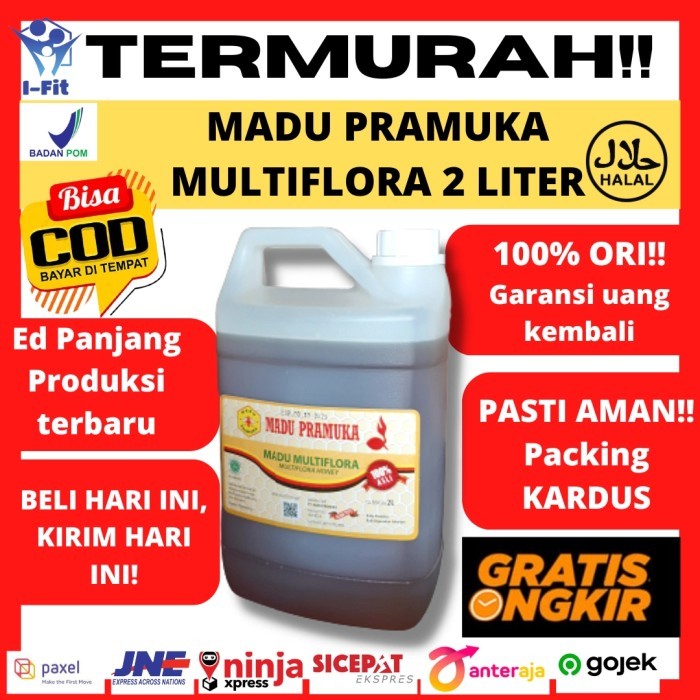 

Madu Pramuka Multiflora 2000 mL 2 Liter Multi flora Alami Murni 100%