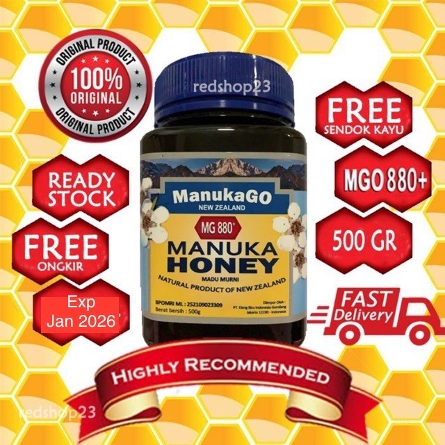 

Manuka Honey MGO 880+ 500 Gram Madu Manuka Go Asli New Zealand BPOM