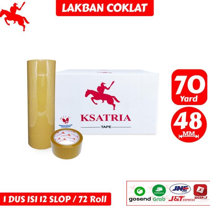 

LAKBAN COKLAT KSATRIA TAPE 70 YARD (1 DUS) ASLI
