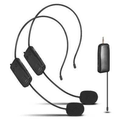 Murah Mic Headset Wireless Ashly Mic Bando Wireles 2 Mic Pakai Baterai Cas