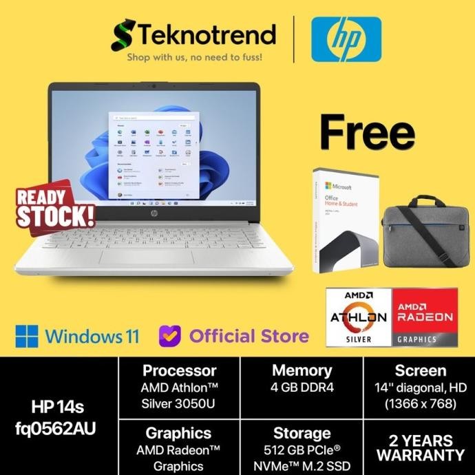 Laptop Hp 14S Intel Celeron Amd Athlon Garansi Resmi