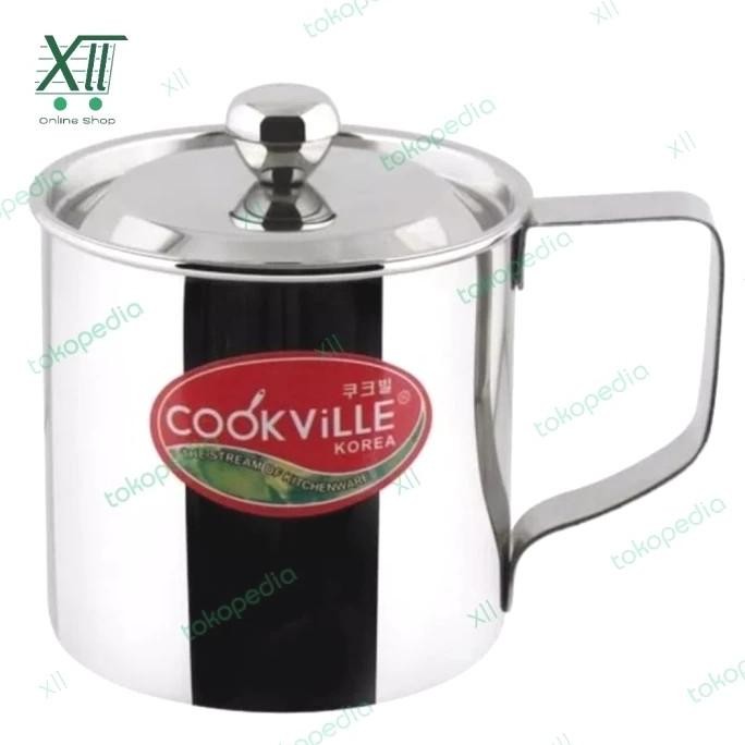 COOKVILLE MUG STAINLESS 1 LiTER/10CM ~ GELAS MUG DENGAN TUTUP