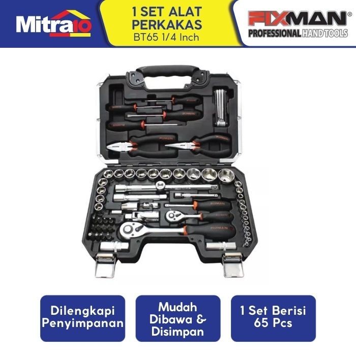Fixman Bt65 65-Pc Socket Tool Set / Peralatan Kunci