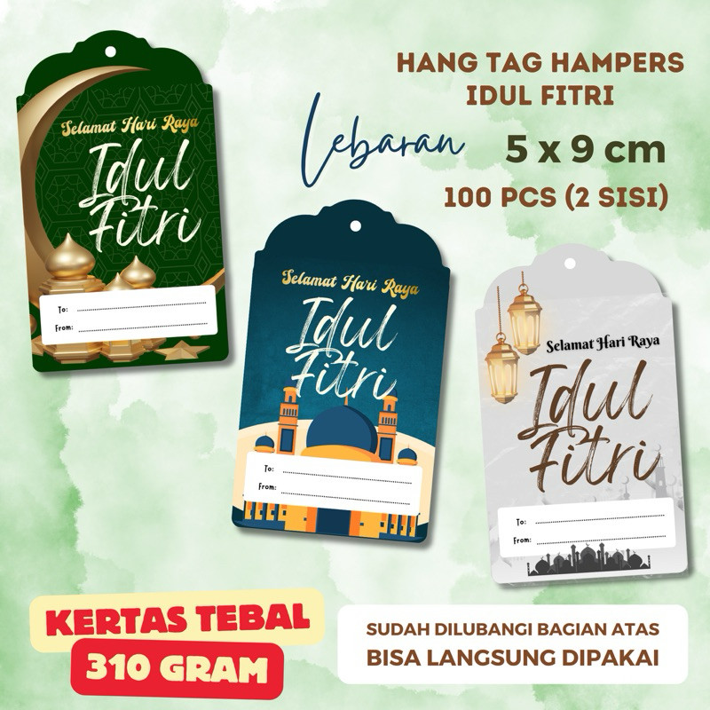 

Grosir 100Pcs Hang Tag Parcel Kartu Ucapan Idul Fitri / Lebaran Hangtag 2025