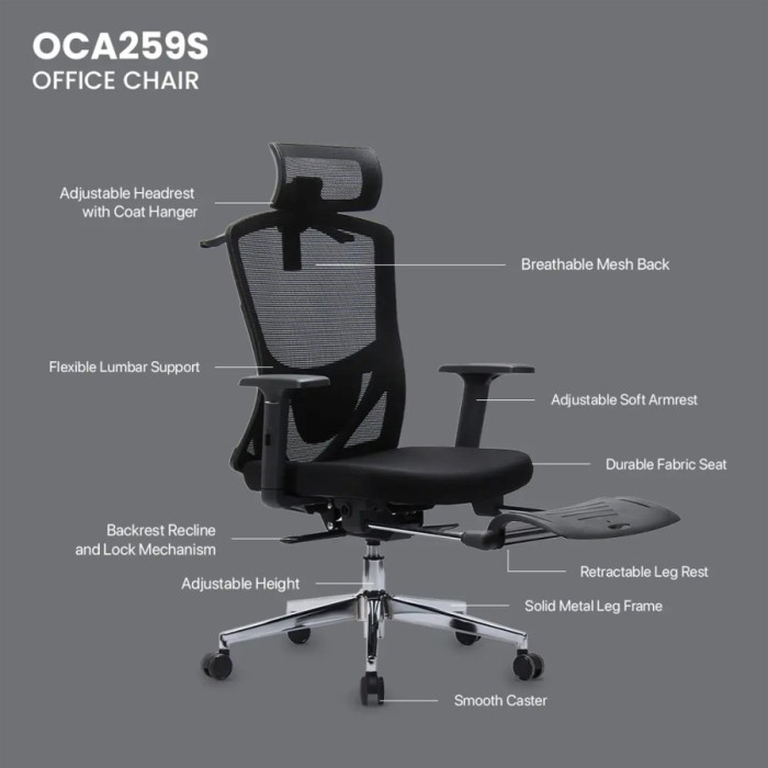 Fantech OCA259s / OCA-259s Premium Gaming Chair / Kursi Gaming