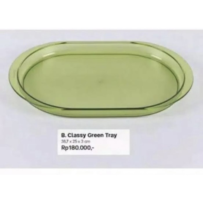TEKO AIR GELAS SET & NAMPAN TUPPERWARE CLASSY GREEN