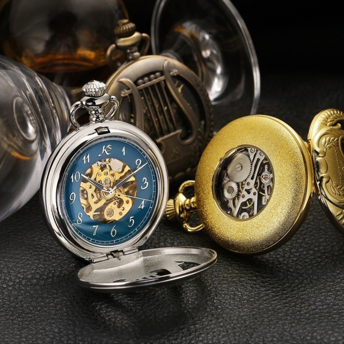 BISA GRAB Dengan Rantai My/Jam Saku Mekanik Hollow Kreatif Bahan Alloy