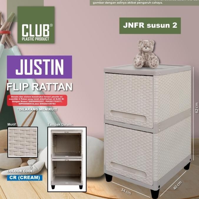 Lemari Plastik Club Susun 2 Flip