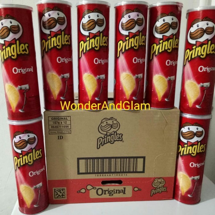 

PRINGLES ORIGINAL 107GR / PRINGLES KERIPIK KENTANG 1 KARTON 12PC