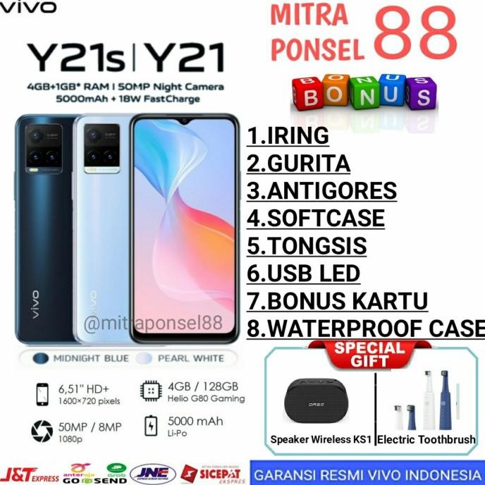 Vivo Y21S Ram 4/128 Gb | Y21 4/64 | Y21 S 4/128 Gb Garansi Resmi Vivo