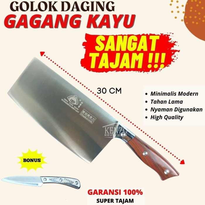 Golok Daging Stainless Pisau Potong Daging Tulang Golok Tulang Tajam