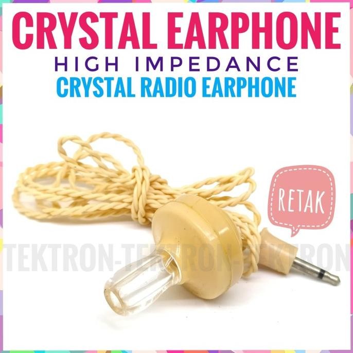 Terlaris Crystal Radio Earphone High Impedance Radio Angin earpiece kristal SALE