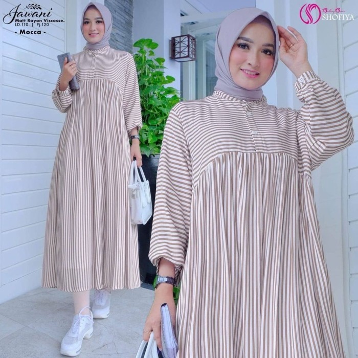 New/ Tunik Salur Jumbo Xl, Xxl, Xxxl Katun Viscose Jawani Midi Dress #Gratisongkir #Sale #Discount