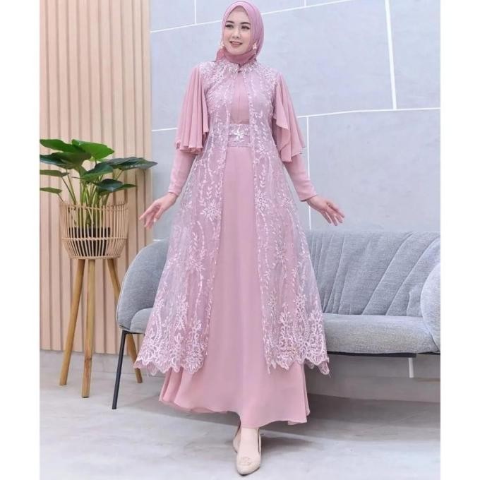 ''New" Dres Outer Brukat Pesta Terbaru 2024 Green Sage Gamis #Gratisongkir #Sale #Discount