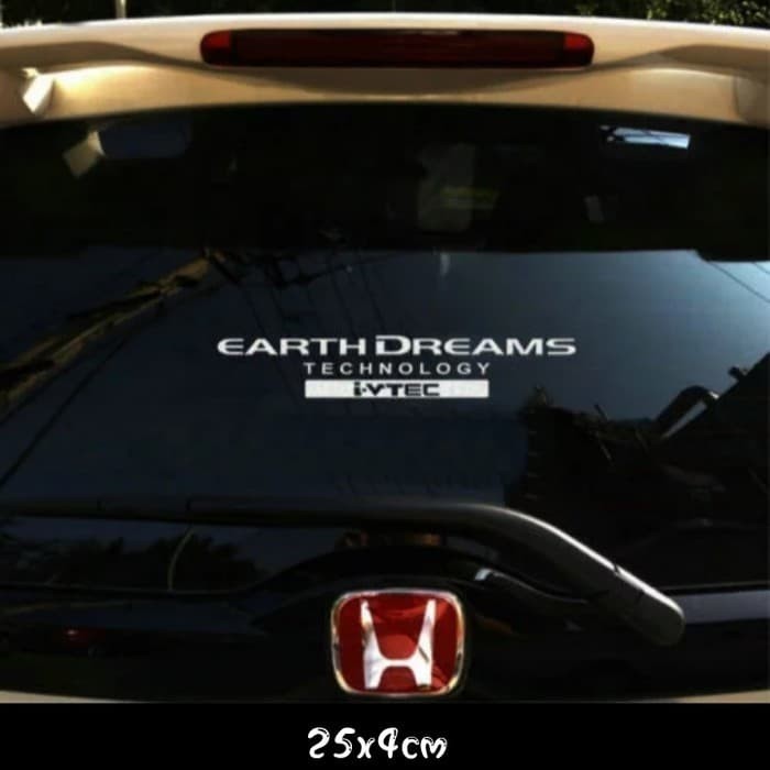 Stiker Kaca Mobil earth dreams technology I-vtec keren kaca mobil