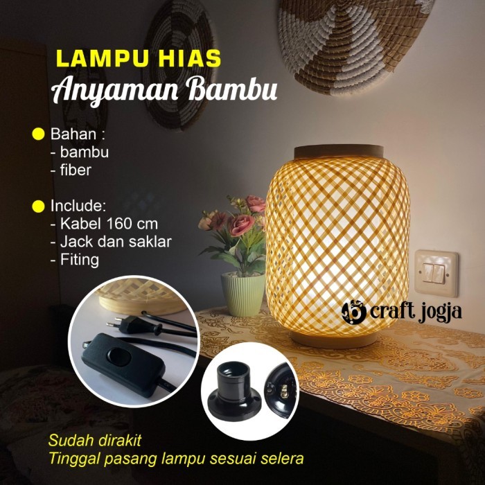 DISKON Lampu Hias Lampu Tidur Cafe Kerajinan Anyaman Bambu B.CRAFTJOGJA