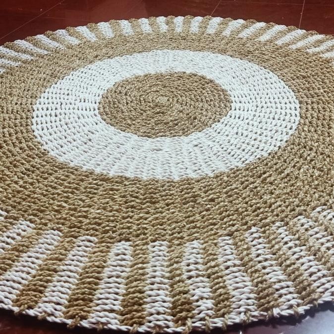 Rug Anyaman Seagrass 120Cm / Karpet Anyaman / Karpet Bulat