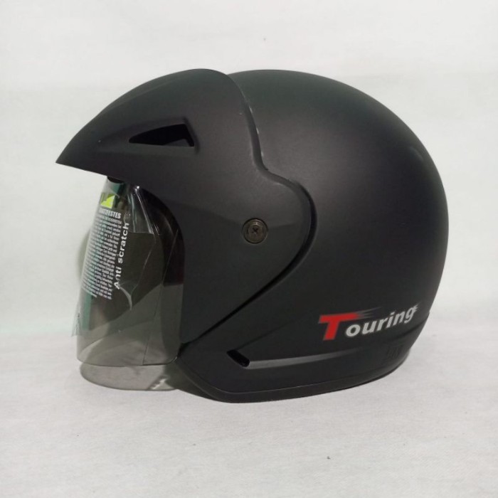 Helm Bermotor Bmc Touring Hitamdop Blackdop Baru Ori Termurah