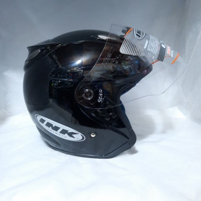 Helm Ink Centro Solid Black Metalik Hitam Helm Half Face Helm Original