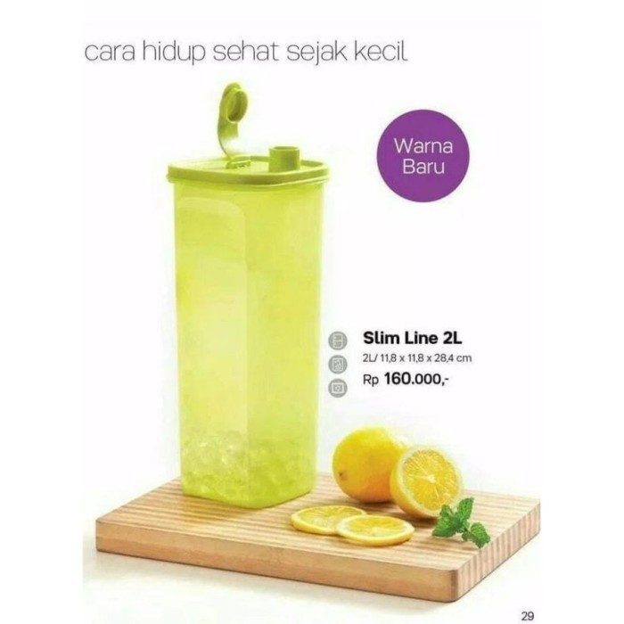 Tupperware Slim Line 2 Liter / Botol Minum