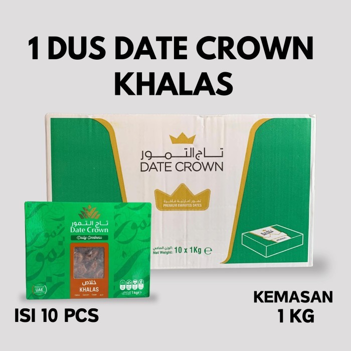 Kurma Date Crown Khalas 1 Dus isi 10 Pcs