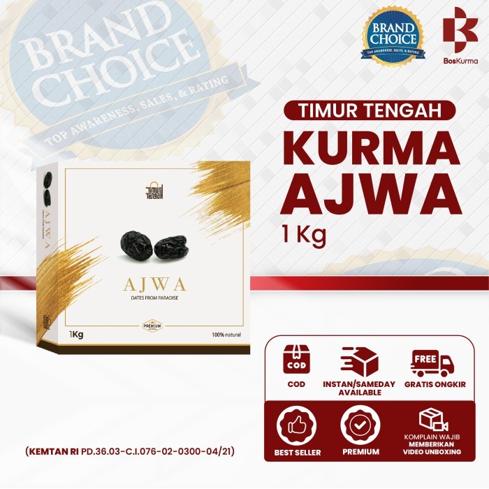 

Kurma Ajwa Timur Tengah 1 kg High Quality Premium Natural Dates
