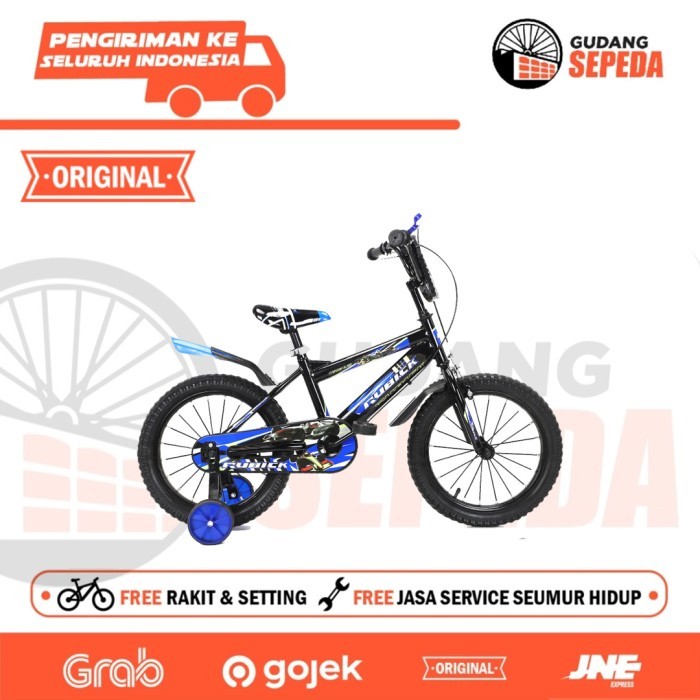 Sepeda Anak Cowok BMX Rubick Kids Magnus Roda 4 Garansi SNI