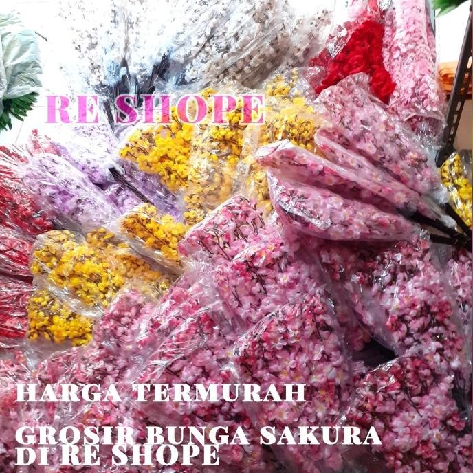 bunga sakura plastik bunga hias bunga sakura meihua artificial grosir