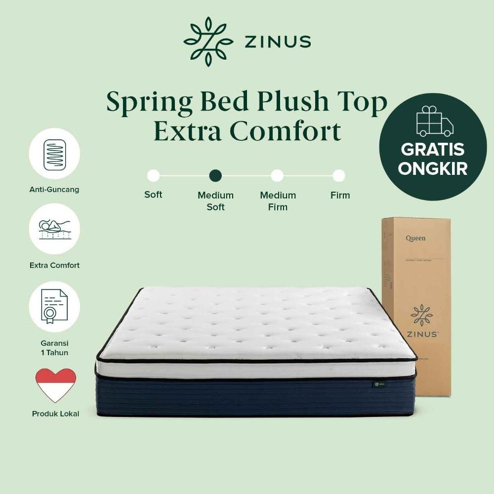 Kasur Spring Bed Zinus Plush Top Extra Comfort