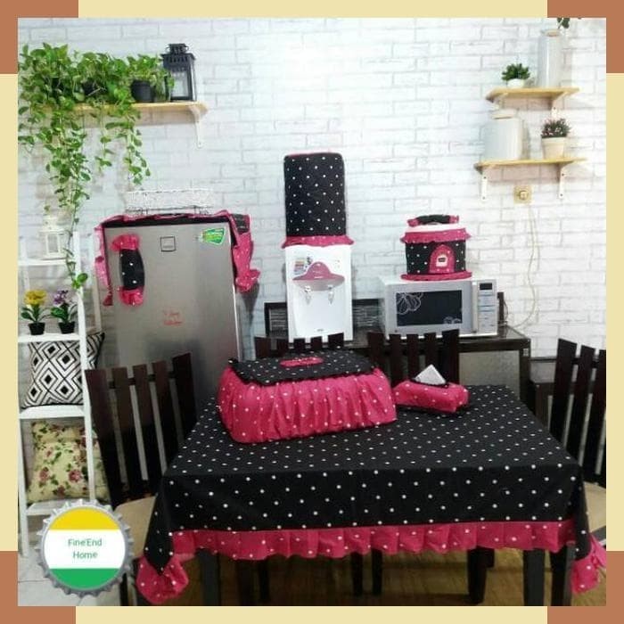 Set Taplak Meja Makan : Sarung Galon Kulkas Magic Com Tudung Saji Tisu
