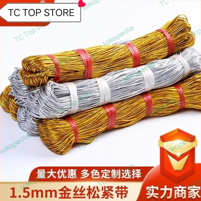 

Tali Elastis Emas Perak 1,5mm / Tali Karet Gold Silver 1,5 mm