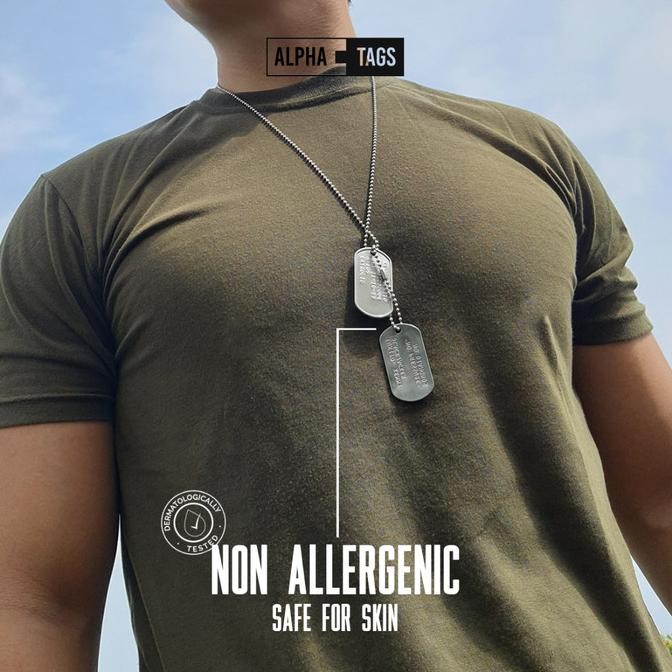 custom military dog tag / kalung pria militer / US Standards Dogtags