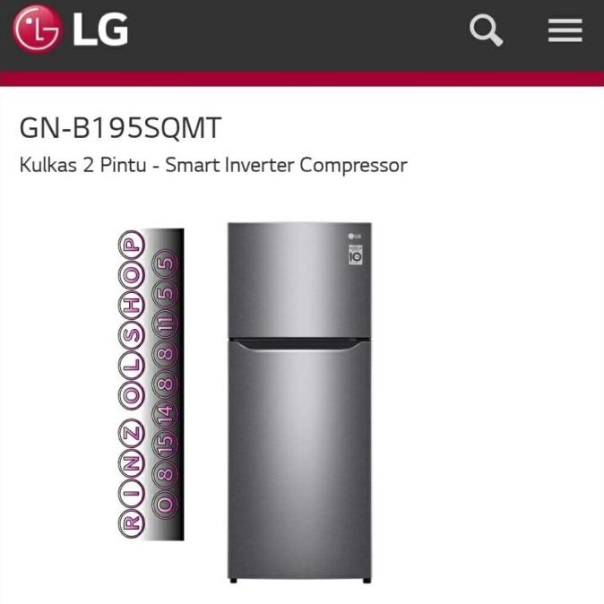 Kulkas Lg Gn-B195Sqmt Smart Inverter Kompresor 3 Pintu Original Dan Terlaris