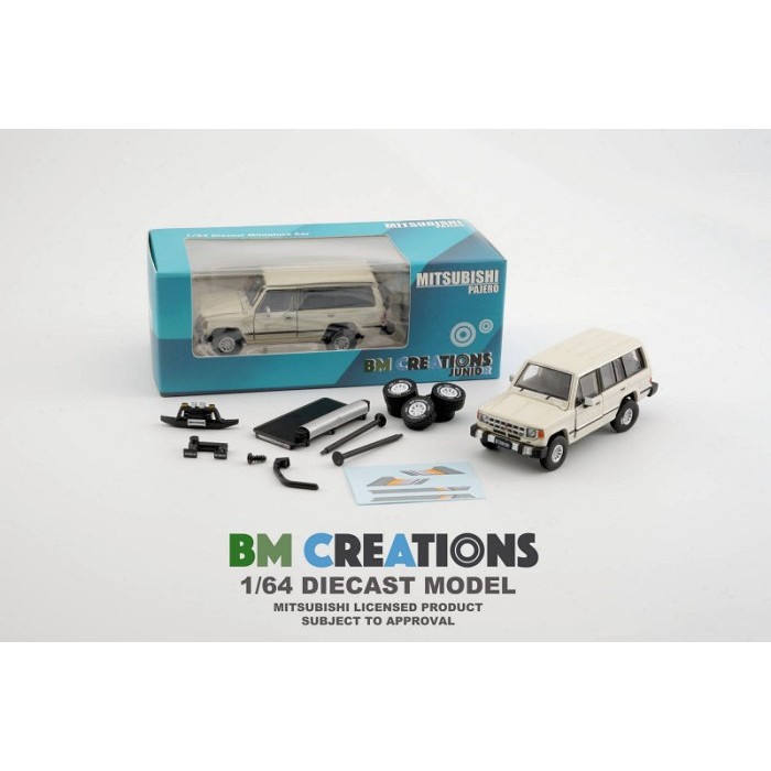 64B0241 BM CREATIONS 1983 MITSUBISHI PAJERO MK1 IVORY DIECAST MOBIL