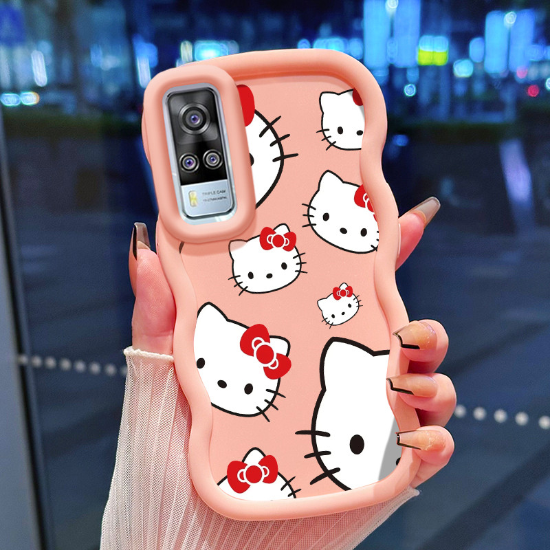 Casing Hp Untuk VIVO Y51 2020 Y31 2021 Y51A 2021 Y53s Y33 Case Casing layar penuh Hello Kitty HP Kes