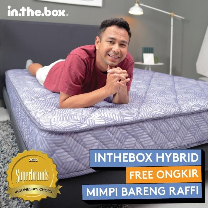 Kasur Busa In The Box Hybrid Ukuran 200X200 (Super King) Free Bantal