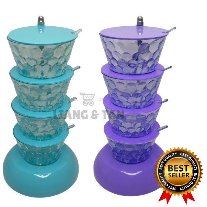 

PROMO Rak Tempat Bumbu Crystal 4 Susun Wadah Bumbu Dapur Set Sendok Bumbu
