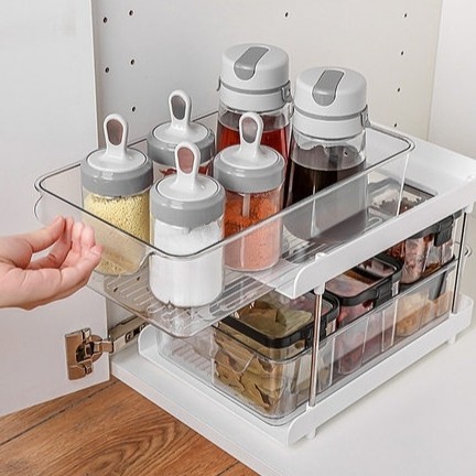 

OBRAL Rak Dapur Storage Tray 3 Layer Stand Shelf Multifunction Rak Meja Penyimpanan Kosmetik
