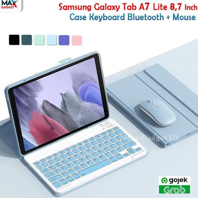 Produk Baru Samsung Tab A7 Lite 8.7 2021 Keyboard Bluetooth Case Magnet Warna Mouse Magnetic Slot Pe