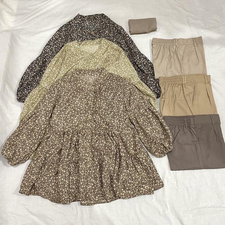 HJK MARSHA SET (blouse+hijab+basic pants) paket ootd