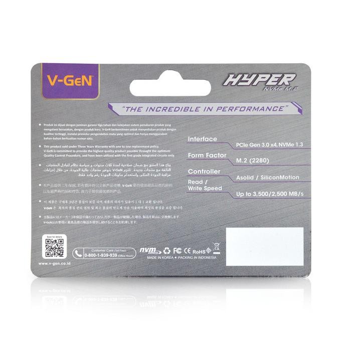 Ssd V-Gen Hyper 1Tb M.2 Nvme Pcie Gen 3.0 - Ssd Vgen 1 Tb M2 Nvme