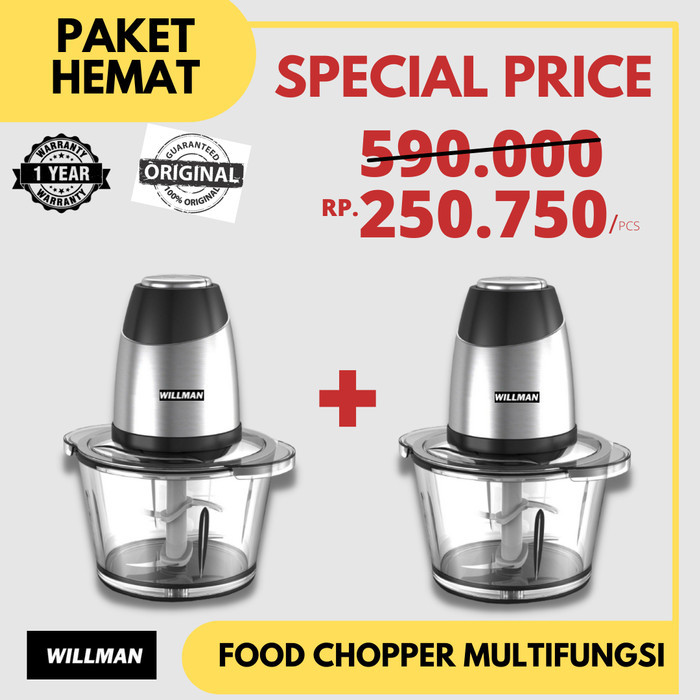 

GRATIS ONGKIR PROMO Food Chopper Blender WILLMAN Giling Daging Bumbu Rempah Dapur