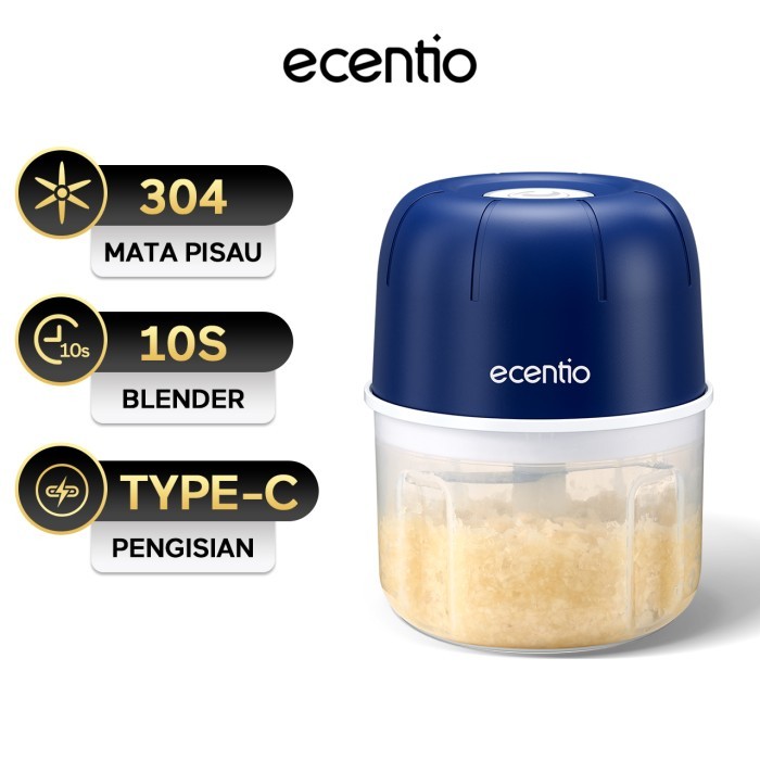 

CUCI GUDANG ecentio Mini Chopper Blender 6 pisau 250ml Portable Penggiling Bumbu Dapur Portable