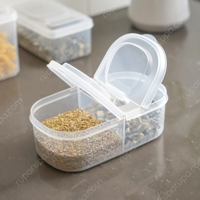 

TERPERCAYA Tempat Penyimpanan Bumbu Rempah Kulkas 2 Sekat 600ml Plastik BPA Free WMO AC8725