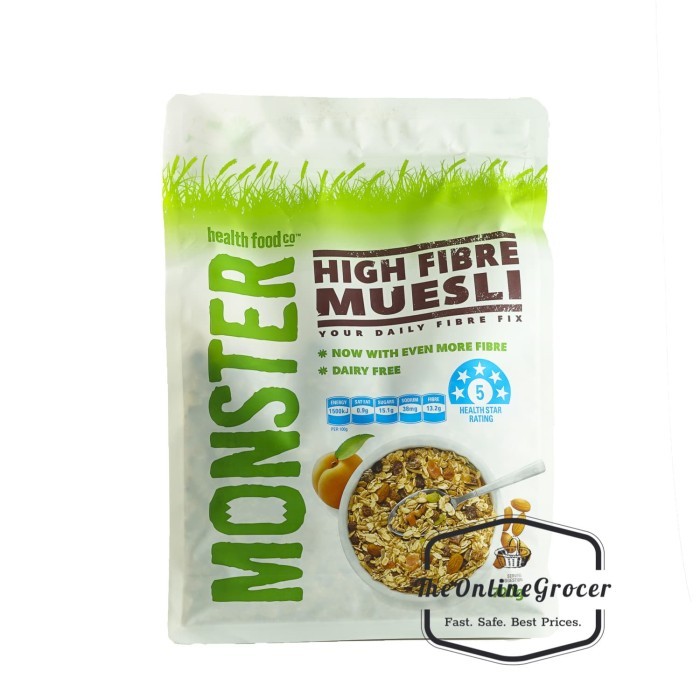 

Best Seller Monster High Fibre Muesli With Apricots And Dates (Kurma) 700Gr